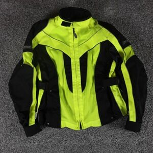 Olympia Moto Sports Men's M Hi-Vis Yellow Mesh Motorcycle Jacket Cordura Armor